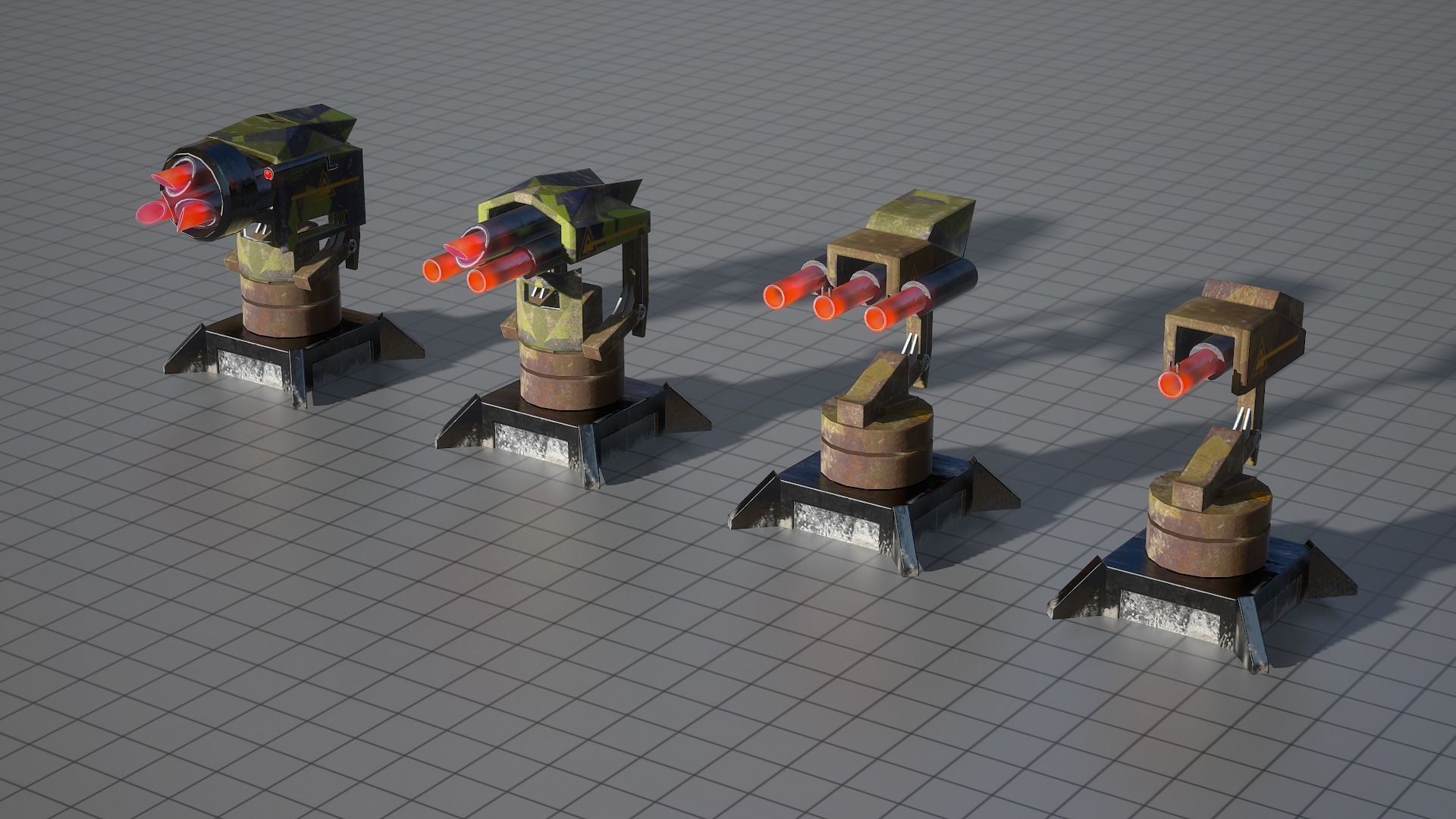 Turrets Standard low poly Low-poly 3D model_3
