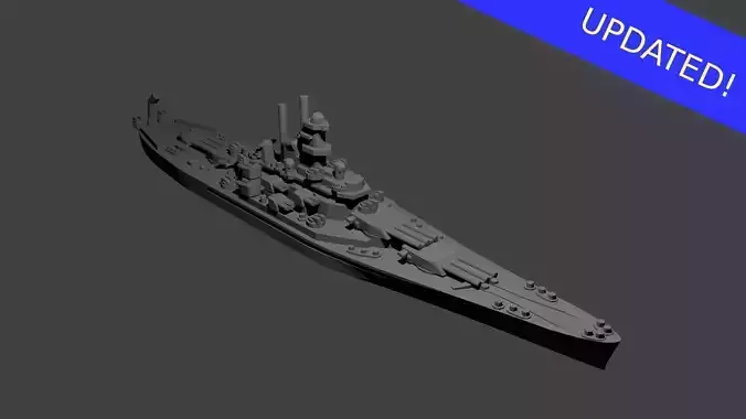 US South Dakota Class Battleship 3D print model