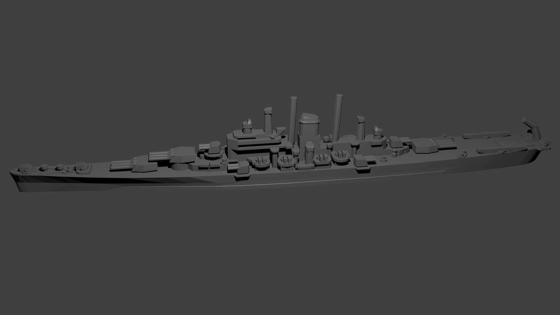 US Des Moines Class Cruiser Warship 3D print model_2