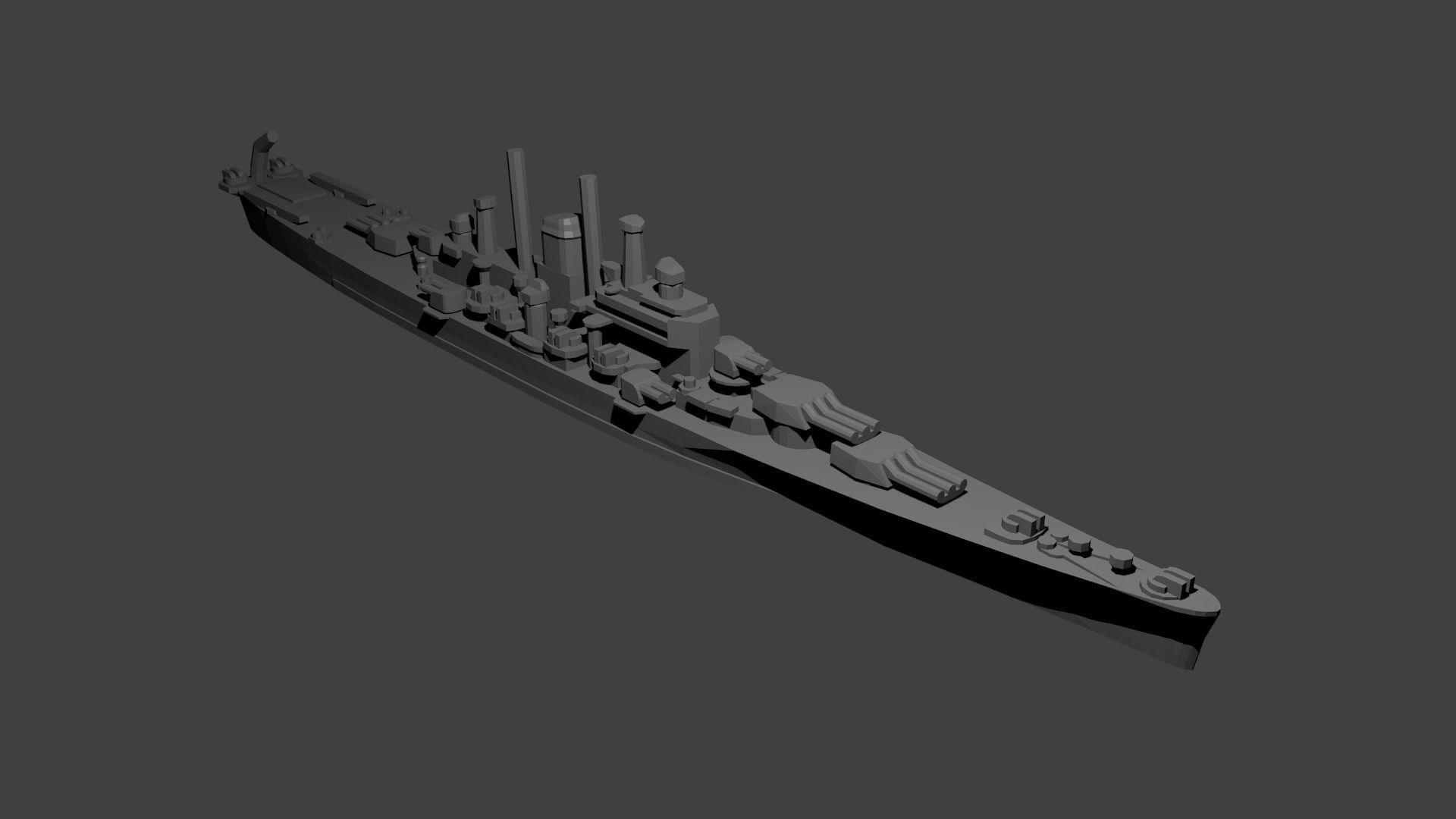 US Des Moines Class Cruiser Warship 3D print model_1