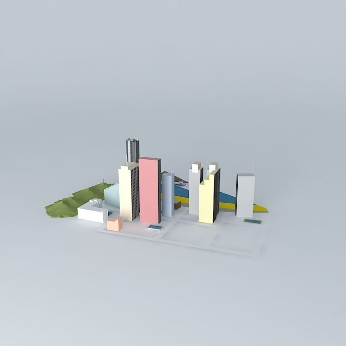 Awsome sea-front city unfinished Version 2 Free 3D model_1