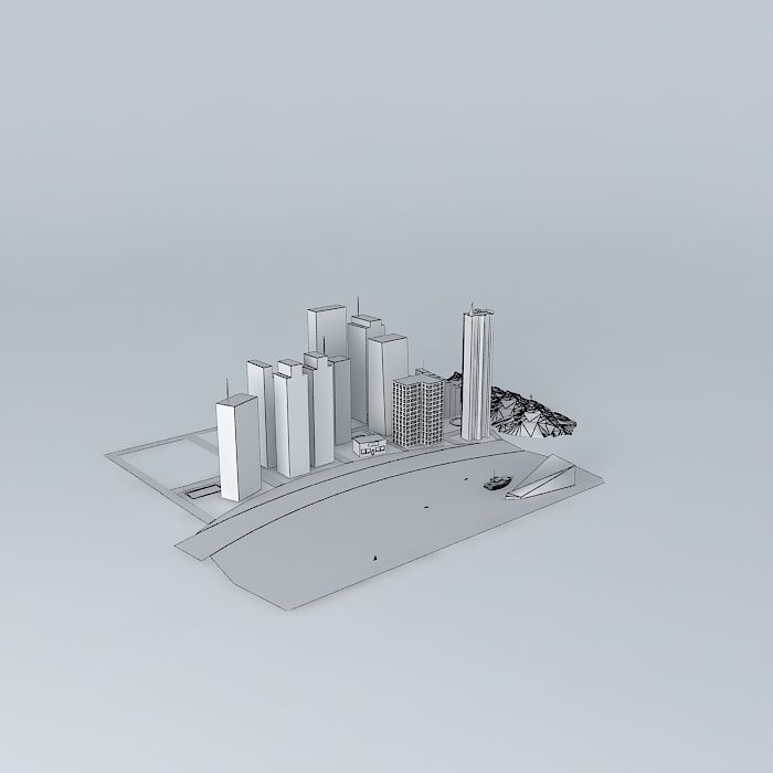 Awsome sea-front city unfinished Version 2 Free 3D model_3
