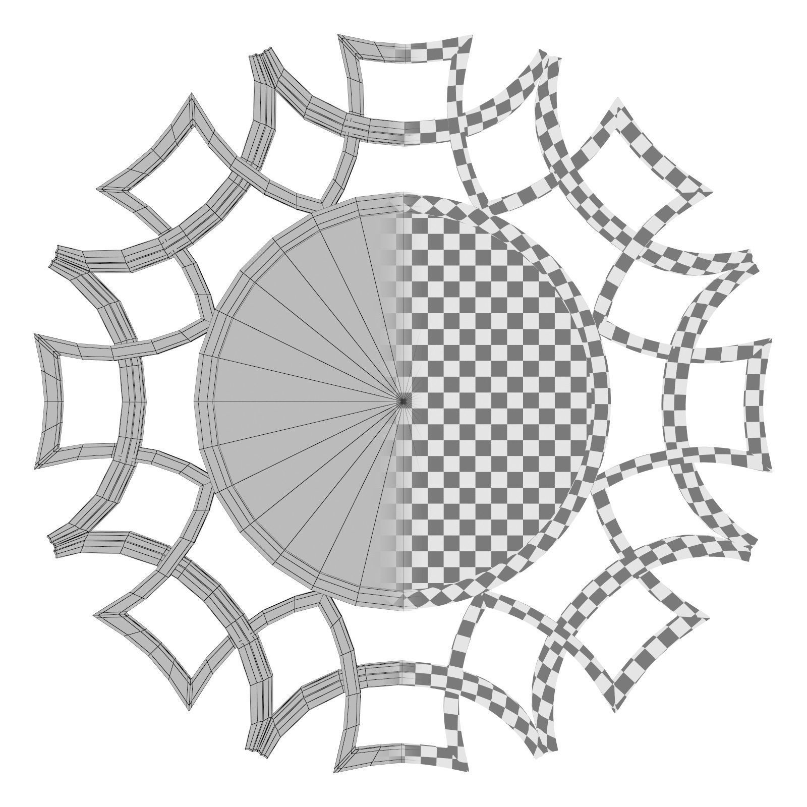 Brylee Traditional Sunburst Mirror WRLO6935 3D model_2