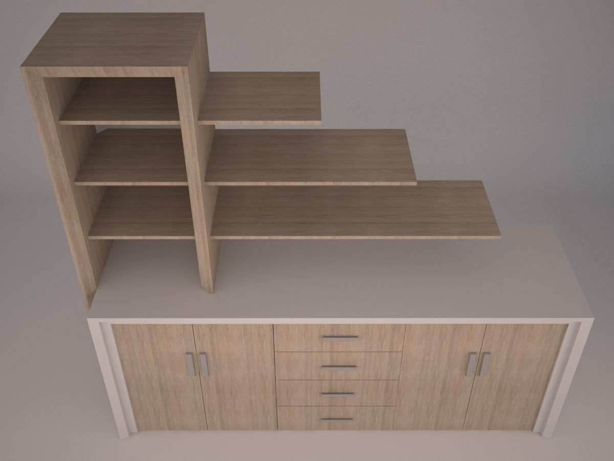 Modern Office Furniture N14 Low-poly 3D model_3