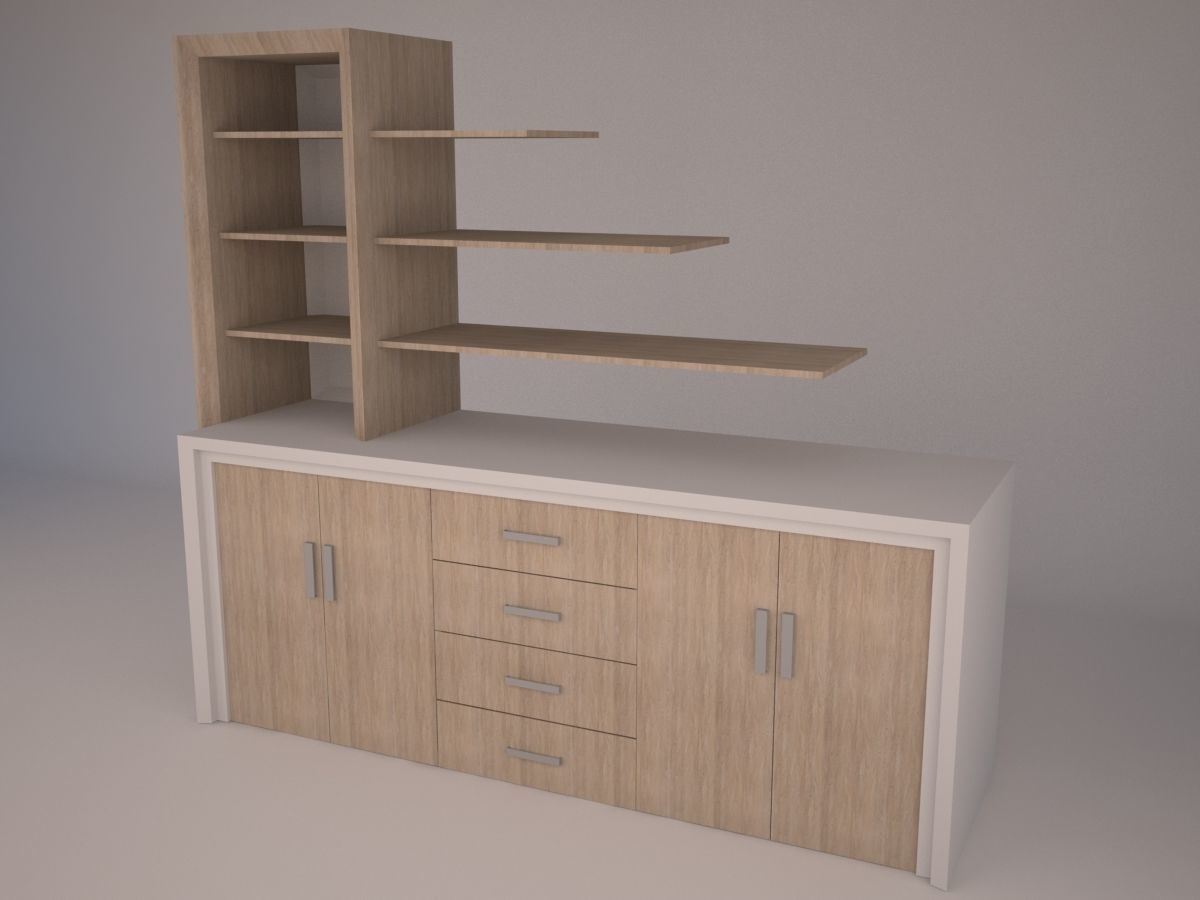 Modern Office Furniture N14 Low-poly 3D model_2