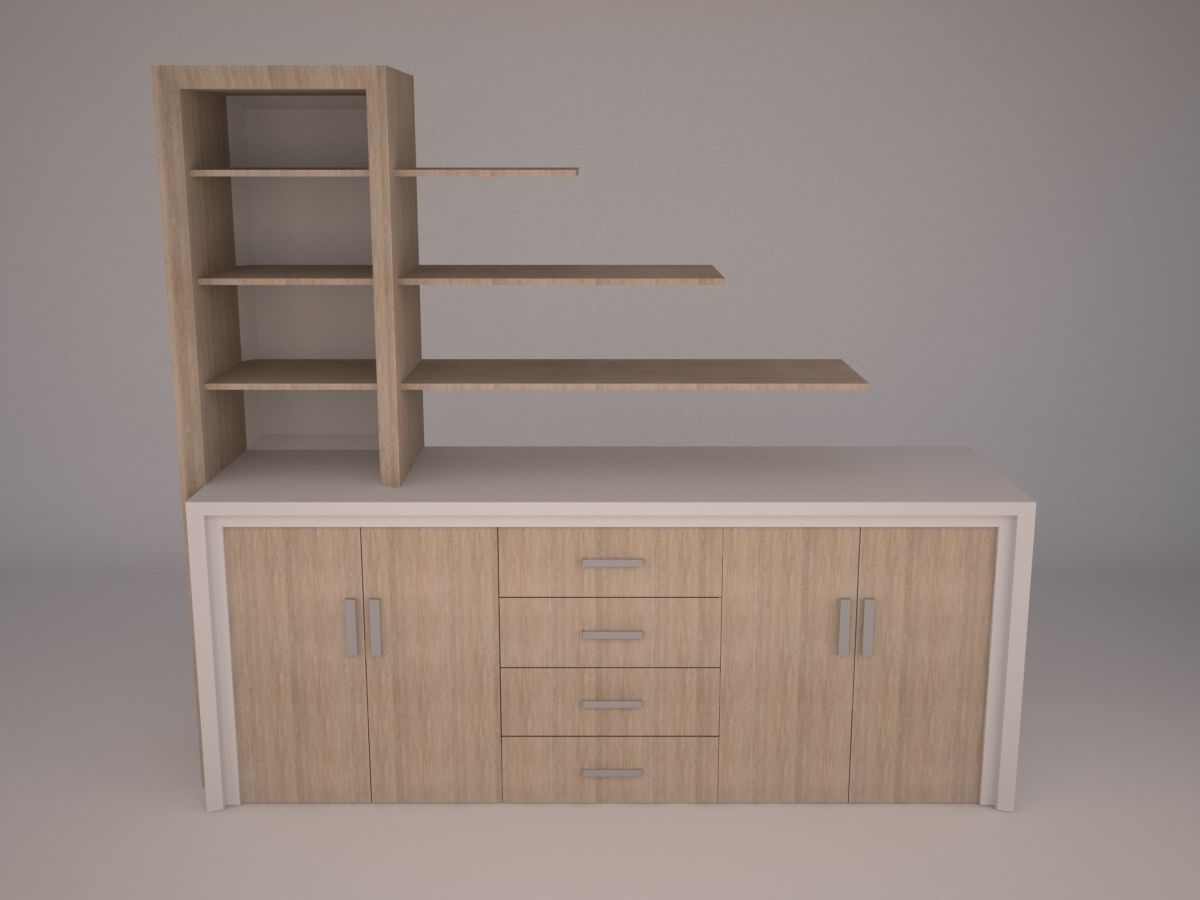 Modern Office Furniture N14 Low-poly 3D model_1