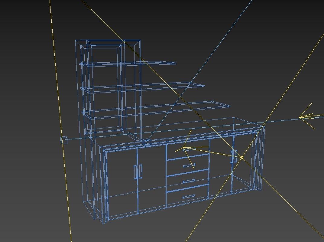 Modern Office Furniture N14 Low-poly 3D model_5