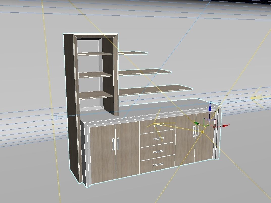 Modern Office Furniture N14 Low-poly 3D model_4