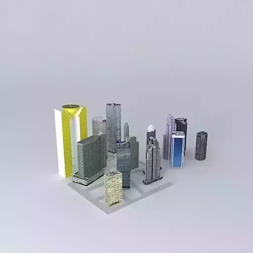 City with real buildings