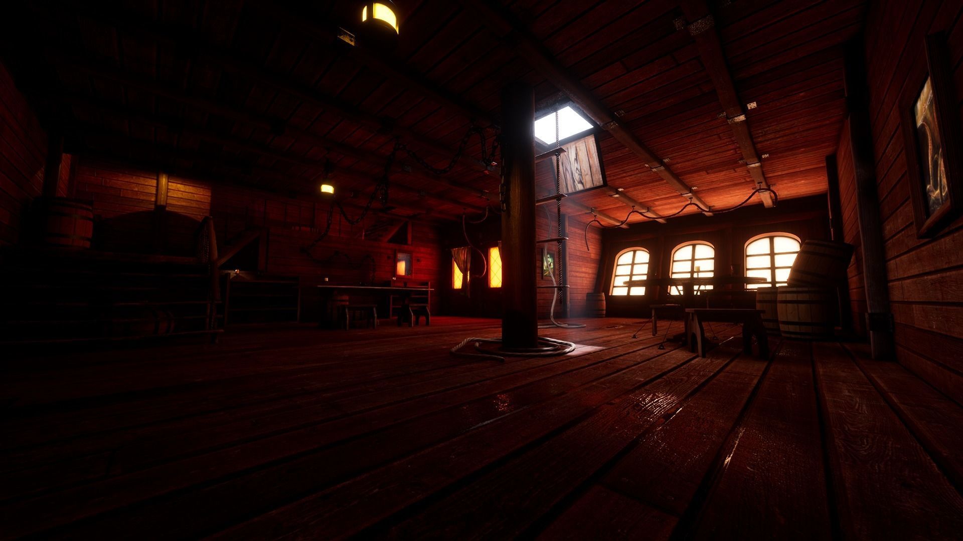 Pirate Ship Cabin Low-poly 3D model_3