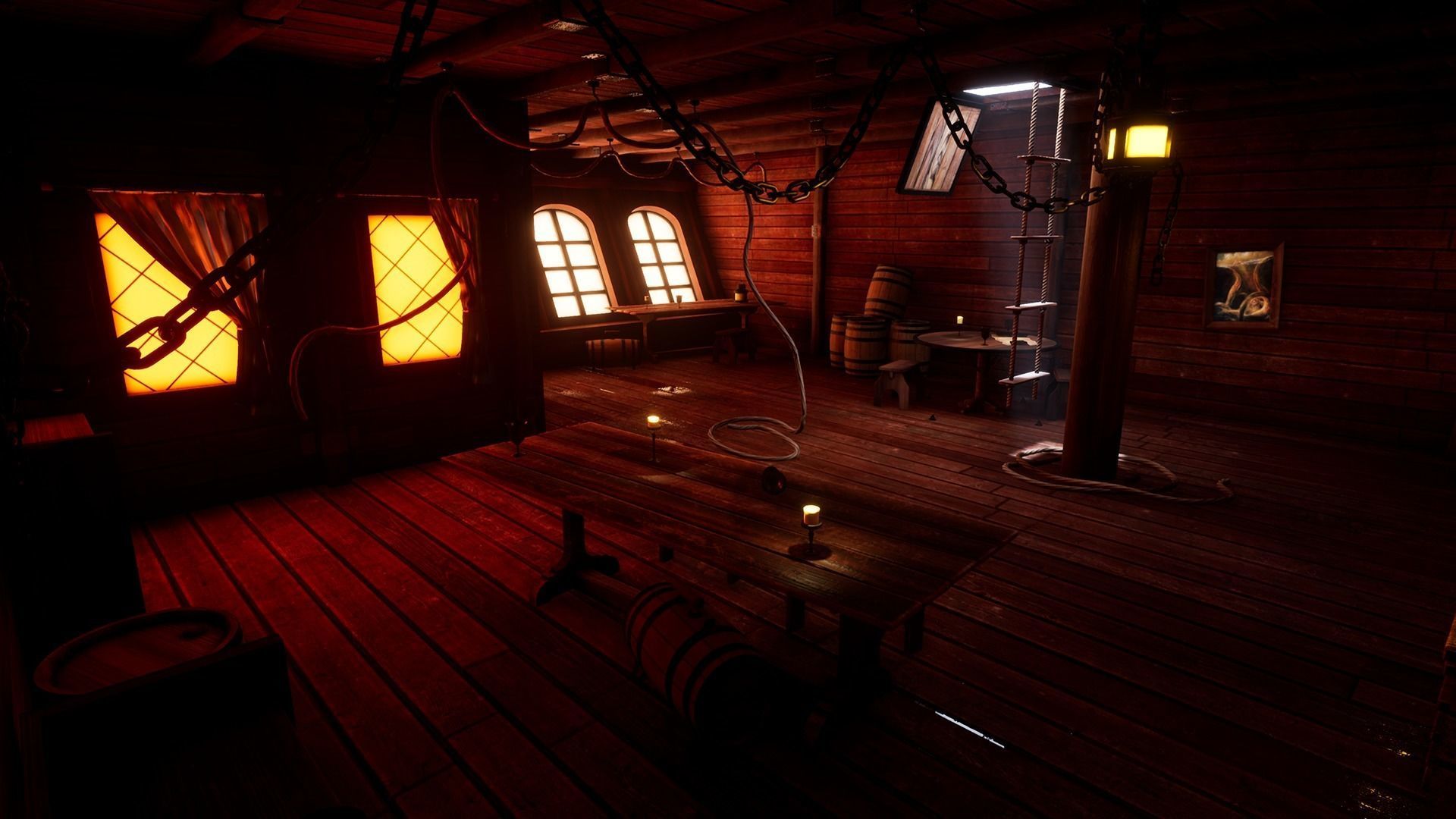 Pirate Ship Cabin Low-poly 3D model_4