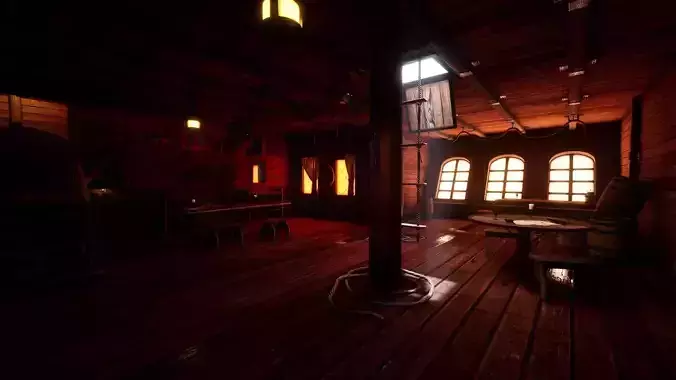 Pirate Ship Cabin Low-poly 3D model