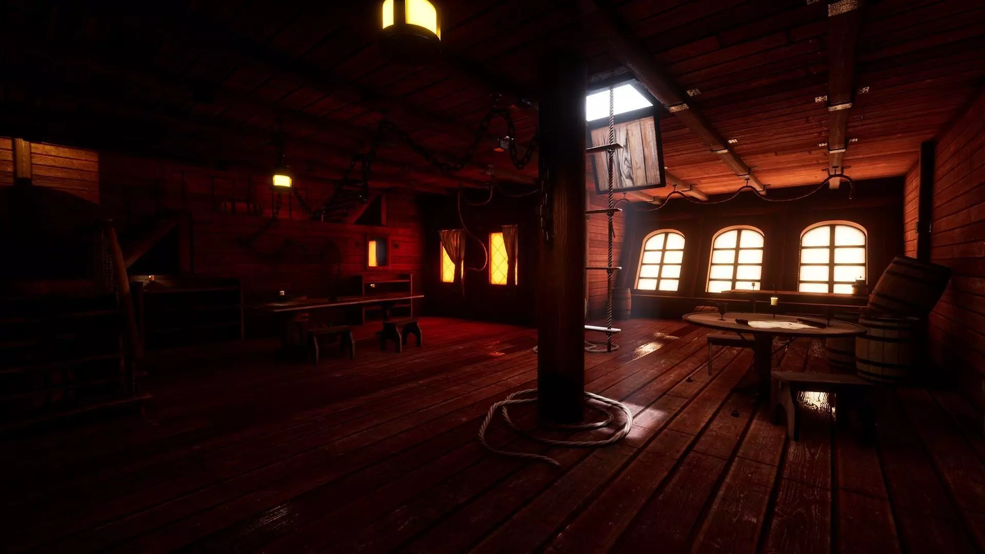 Pirate Ship Cabin Low-poly 3D model_0
