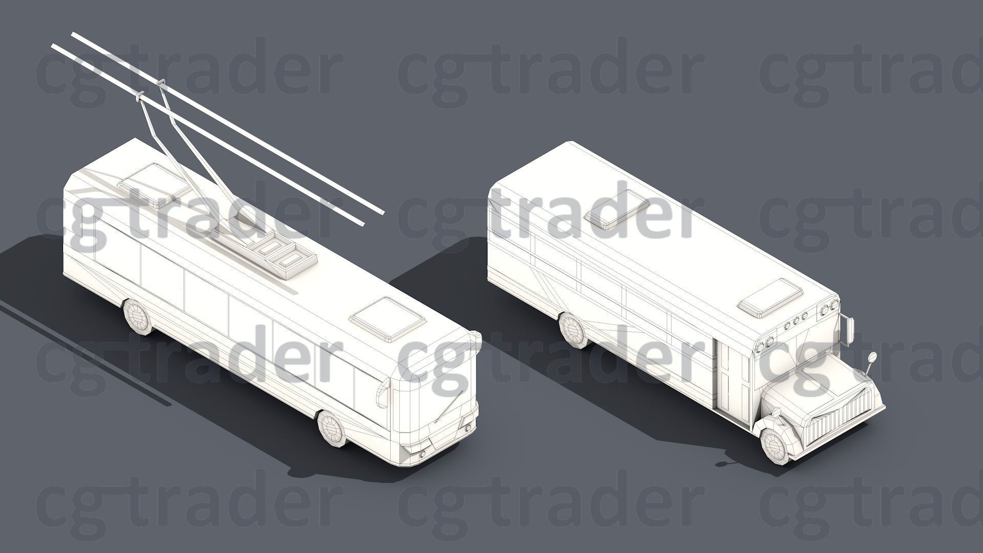 Low Poly Truck Pack 03 Isometric Low-poly 3D model_7