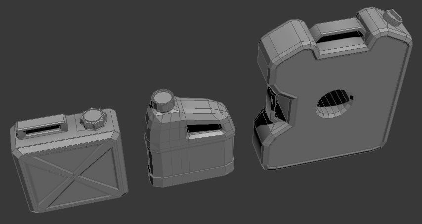 Gallons water bottle with different parts Low-poly 3D model_2