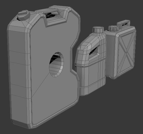 Gallons water bottle with different parts Low-poly 3D model_4
