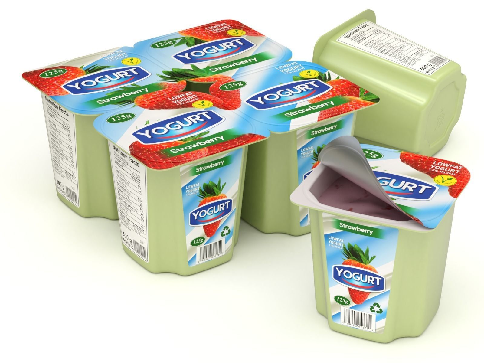 Fruit Yogurt 3D model CGTrader