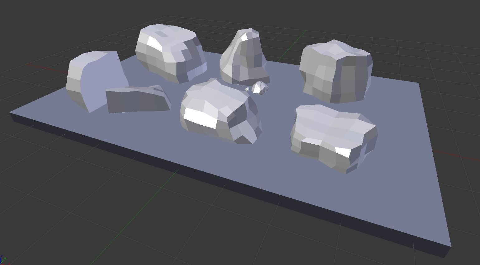 Rocks set of Low-poly 3D model_3