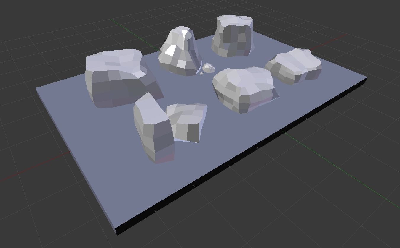 Rocks set of Low-poly 3D model_4