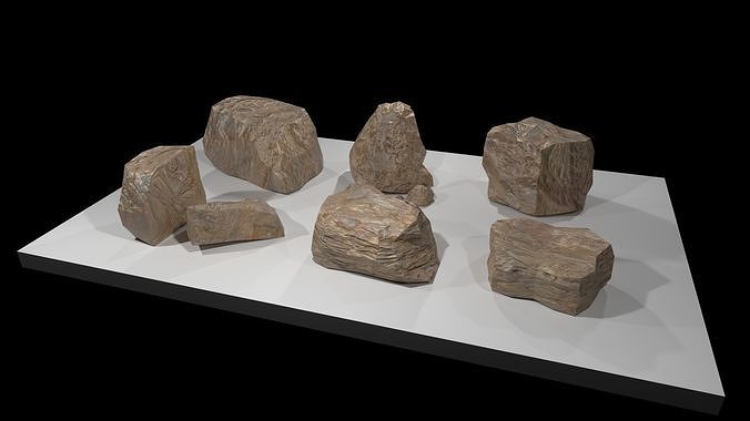 Rocks set of Low-poly 3D model