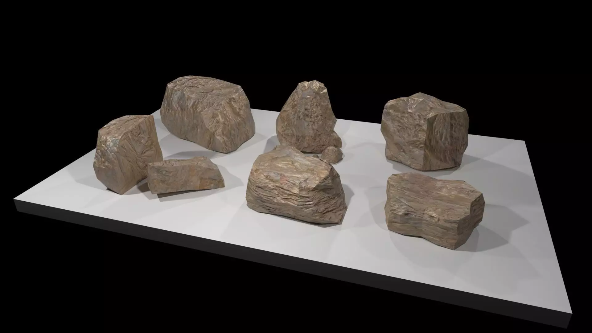 Rocks set of Low-poly 3D model_0