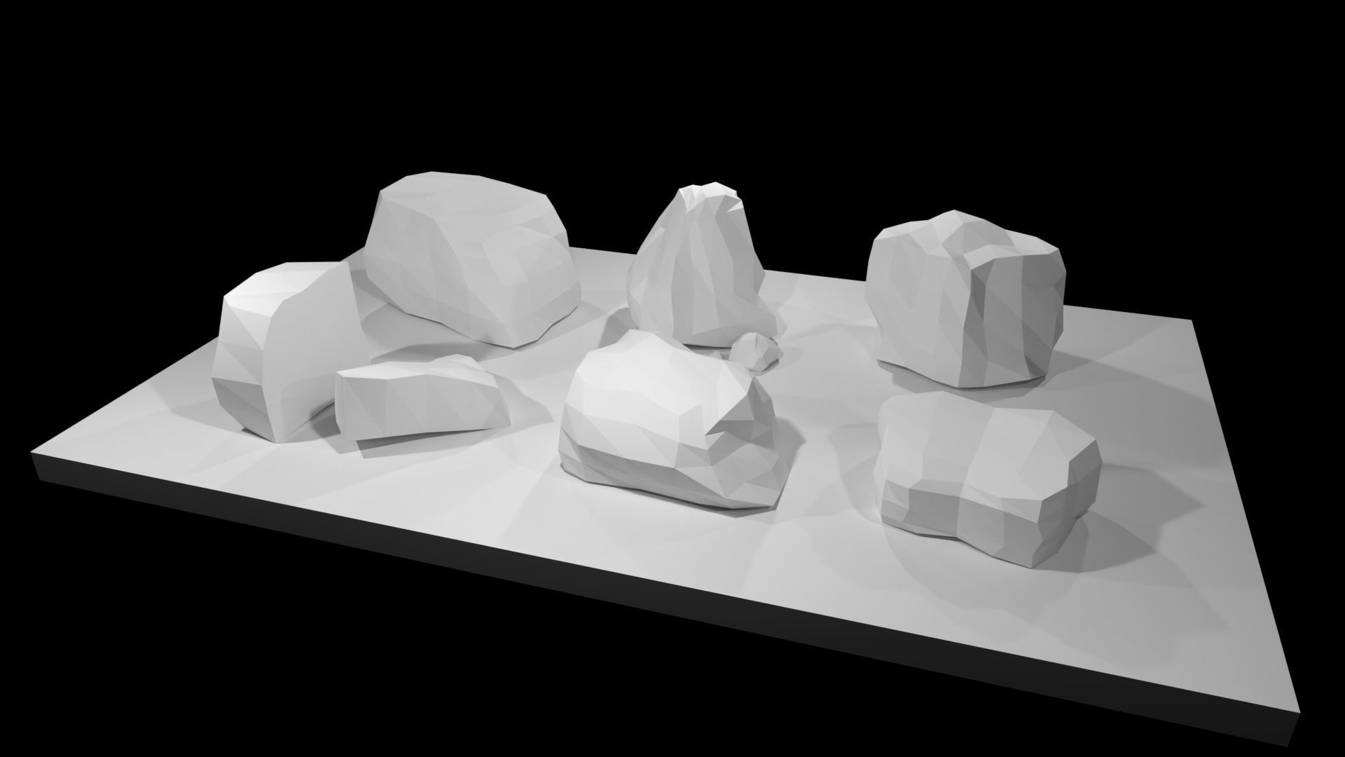 Rocks set of Low-poly 3D model_1