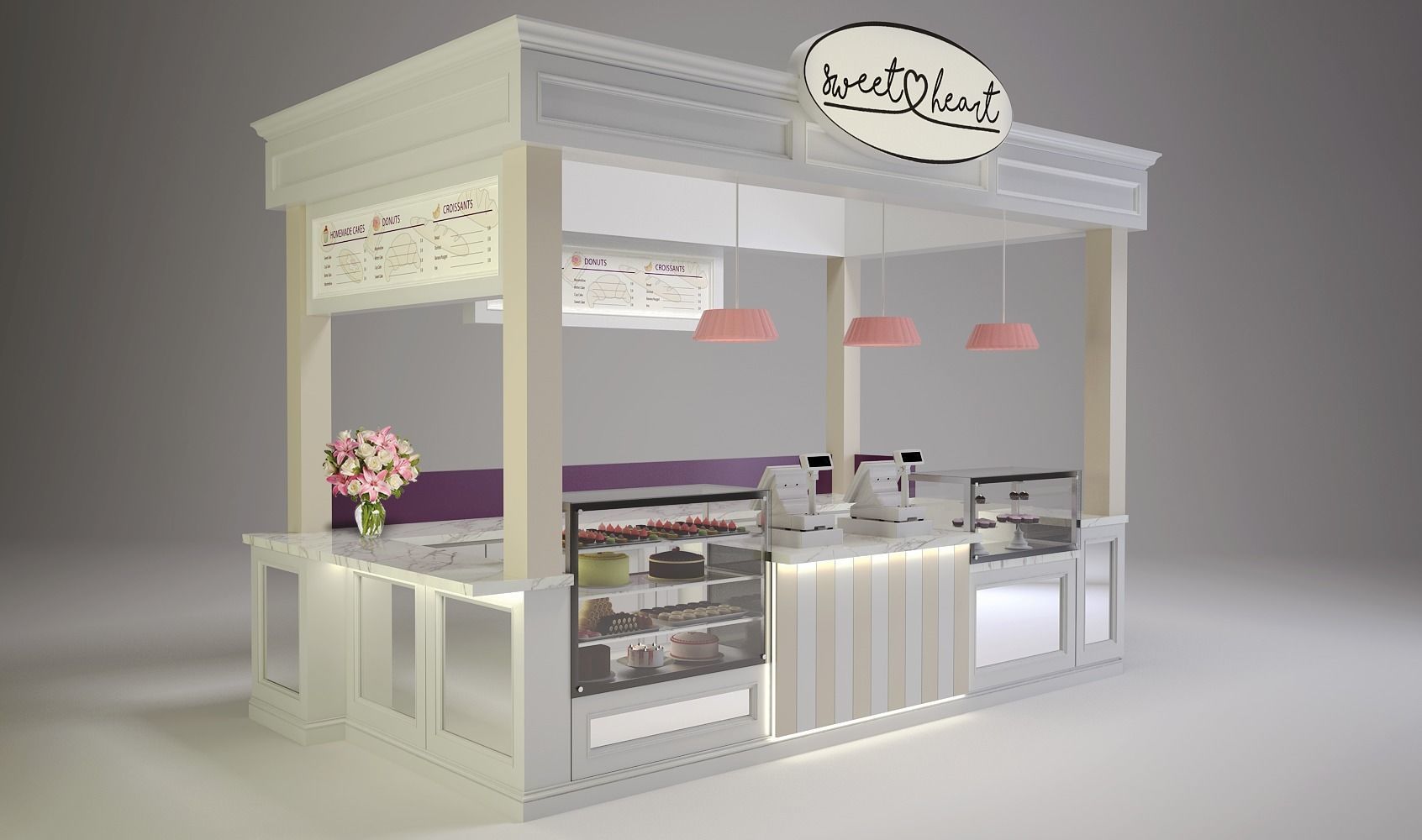 Sweetheart Cake Booth 3D model_1