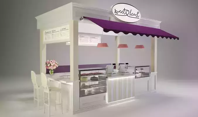 Sweetheart Cake Booth 3D model