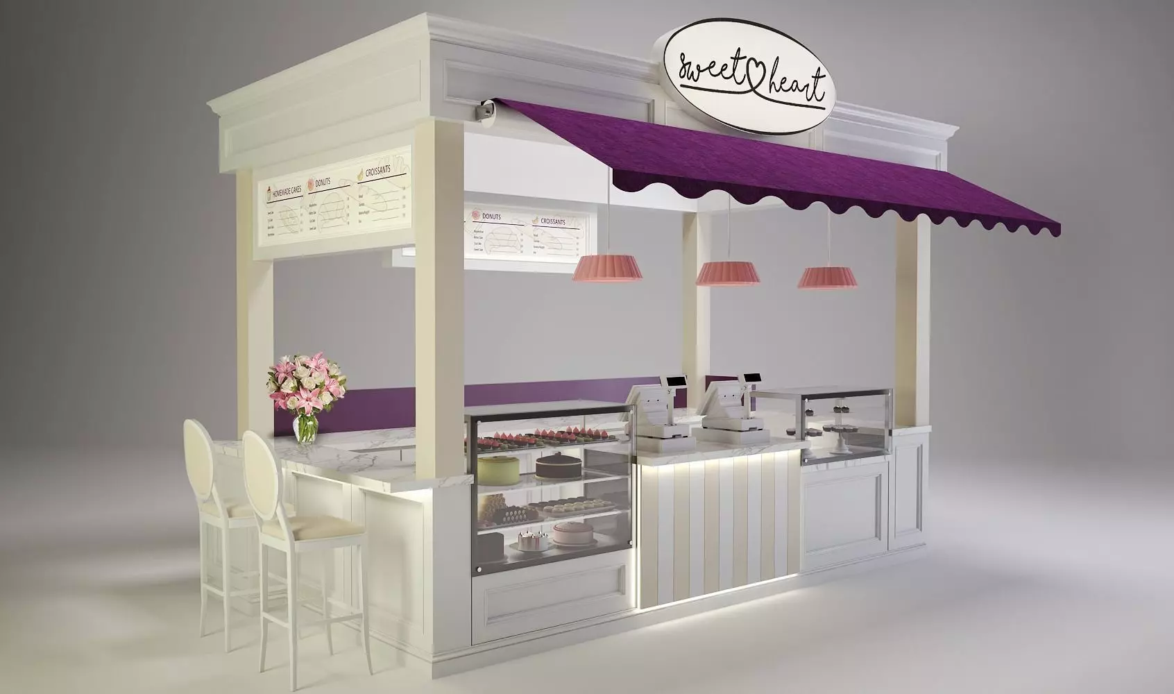 Sweetheart Cake Booth 3D model_0