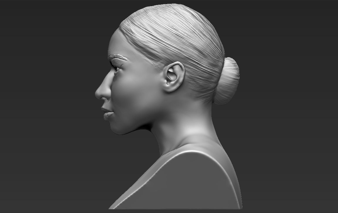 Nicki Minaj bust 3D printing ready stl obj formats 3D print model_4