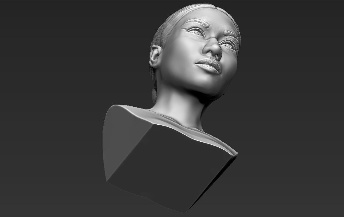 Nicki Minaj bust 3D printing ready stl obj formats 3D print model_18