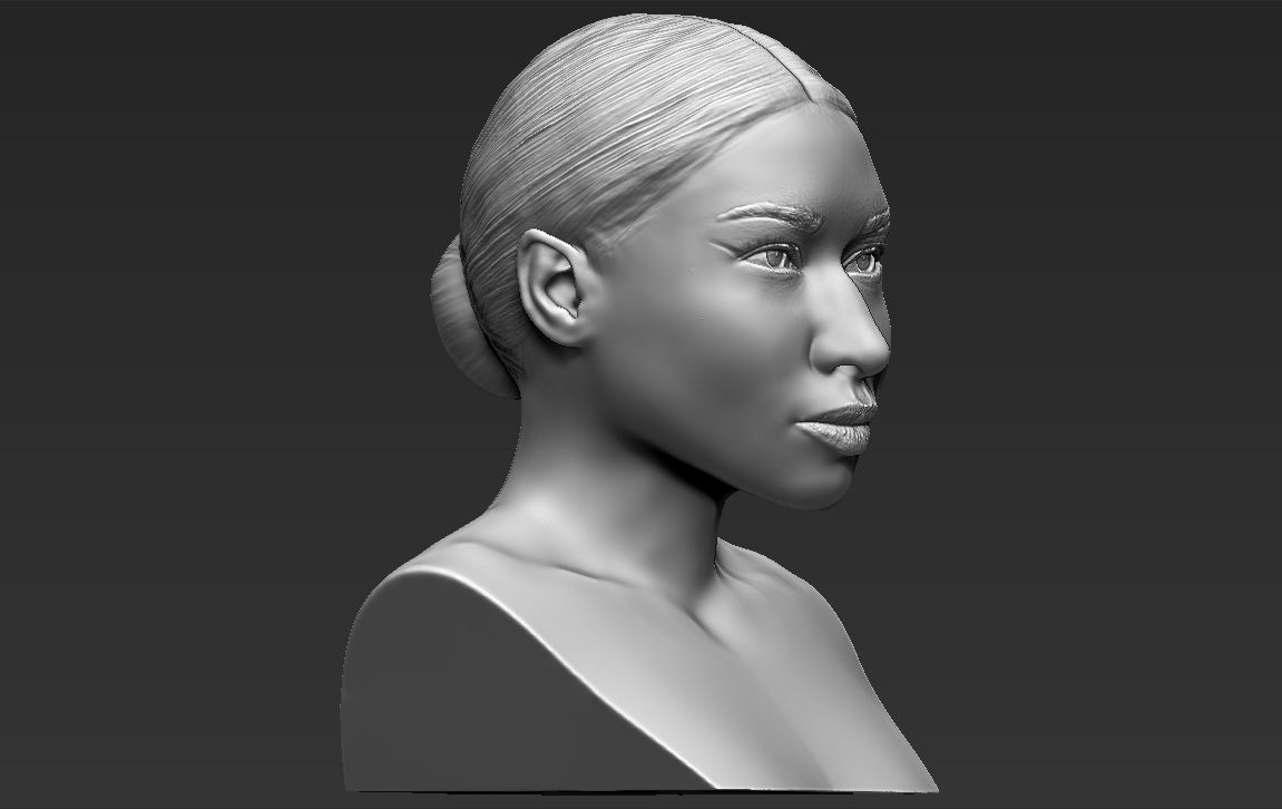 Nicki Minaj bust 3D printing ready stl obj formats 3D print model_11
