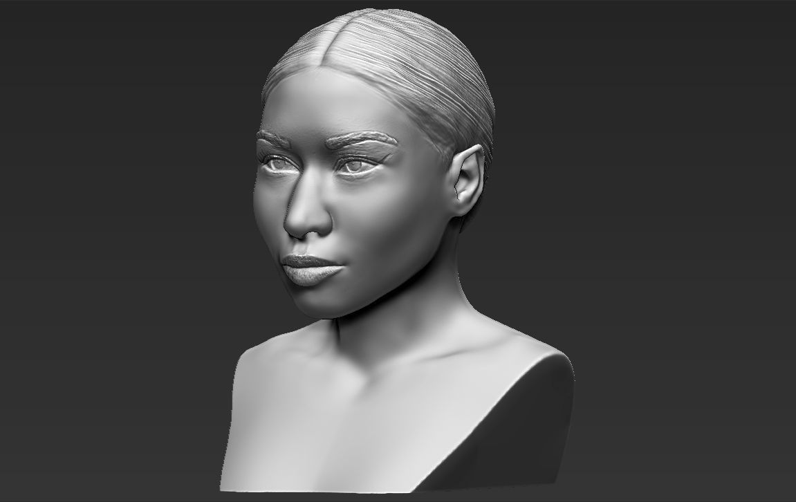Nicki Minaj bust 3D printing ready stl obj formats 3D print model_2