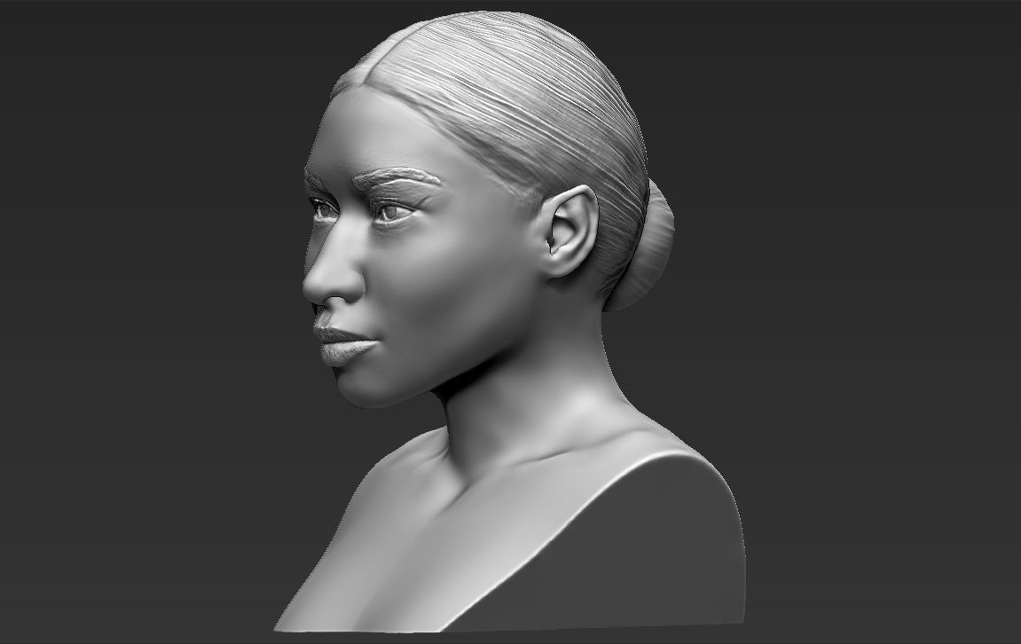 Nicki Minaj bust 3D printing ready stl obj formats 3D print model_3