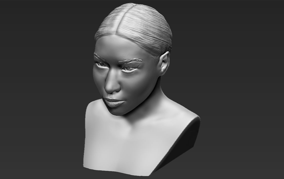 Nicki Minaj bust 3D printing ready stl obj formats 3D print model_15