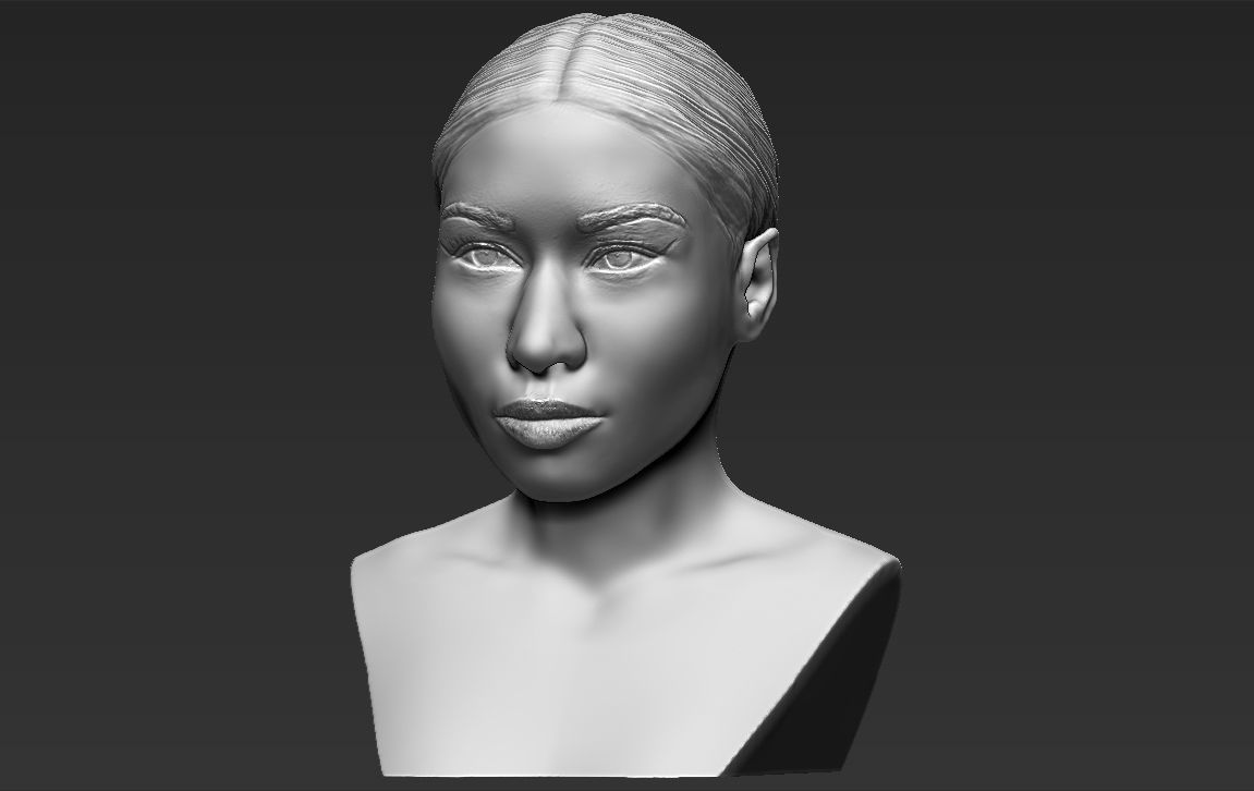 Nicki Minaj bust 3D printing ready stl obj formats 3D print model_1