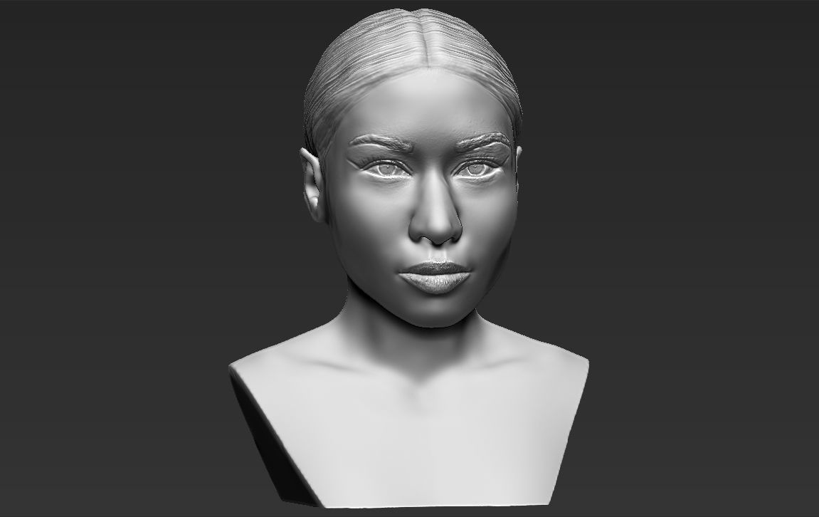 Nicki Minaj bust 3D printing ready stl obj formats 3D print model_13