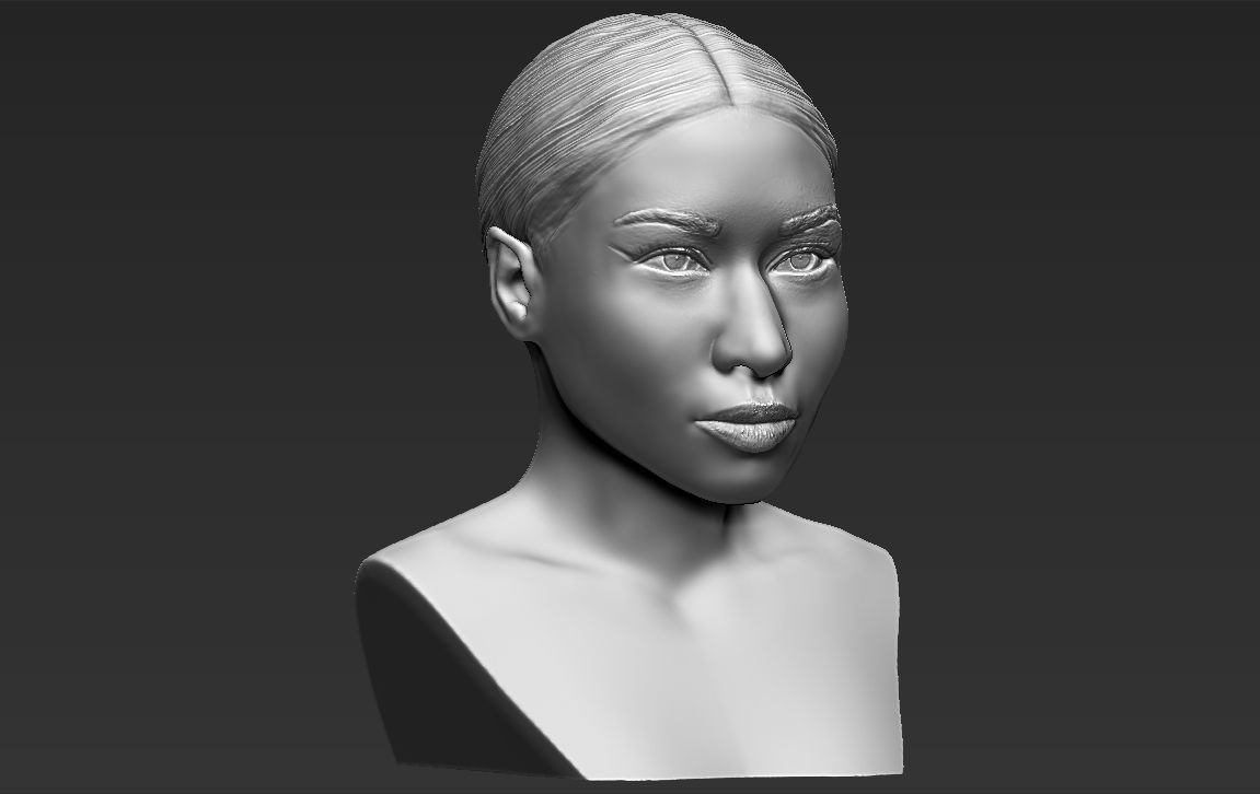 Nicki Minaj bust 3D printing ready stl obj formats 3D print model_12