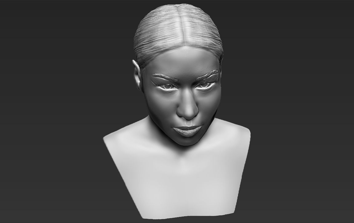 Nicki Minaj bust 3D printing ready stl obj formats 3D print model_14