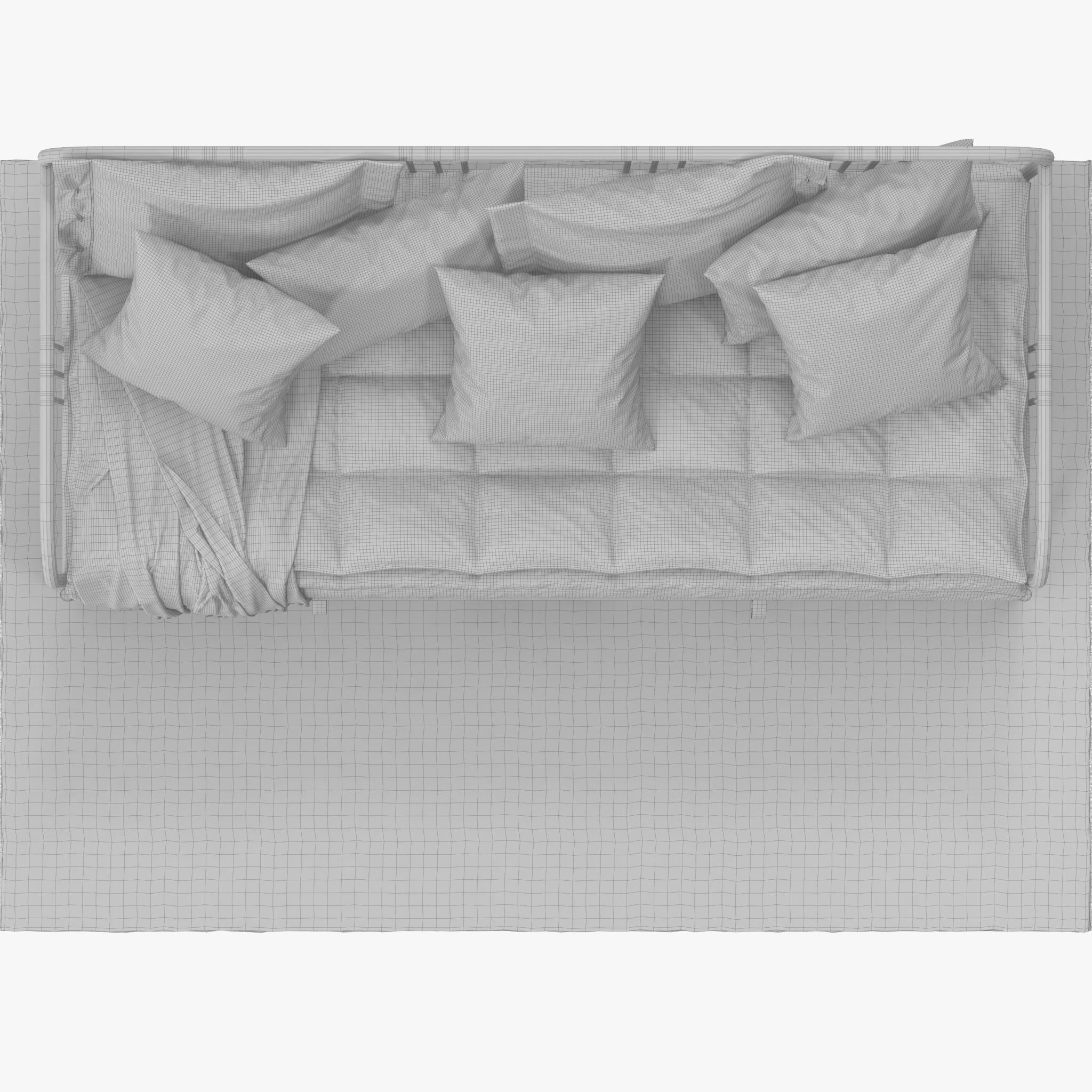 FYRESDAL daybed with floral pillows 3D model_19