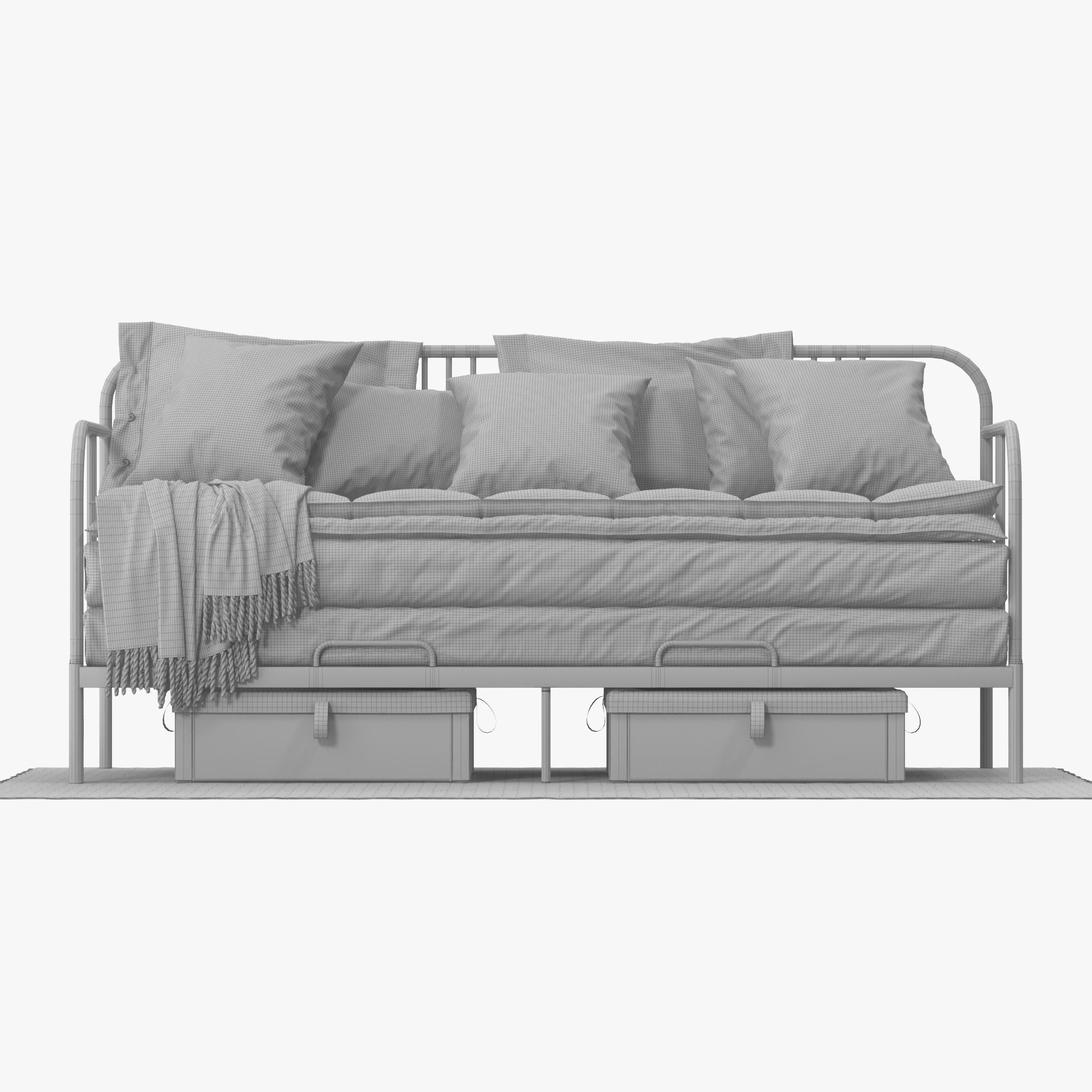 FYRESDAL daybed with floral pillows 3D model_15