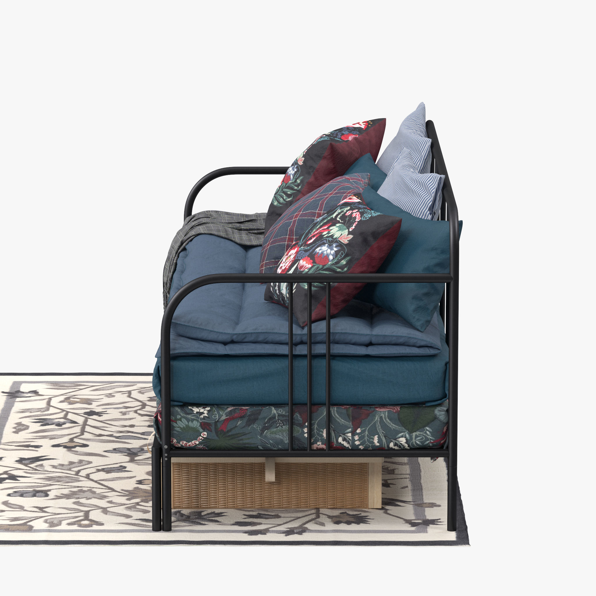 FYRESDAL daybed with floral pillows 3D model_11