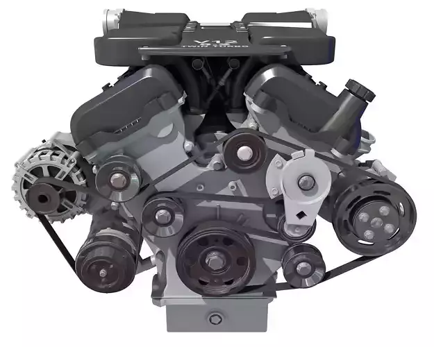 V12 Engine with Internal Parts 3D model