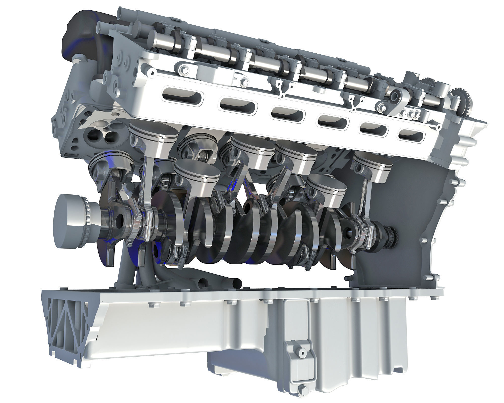 V12 Engine with Internal Parts 3D model_19