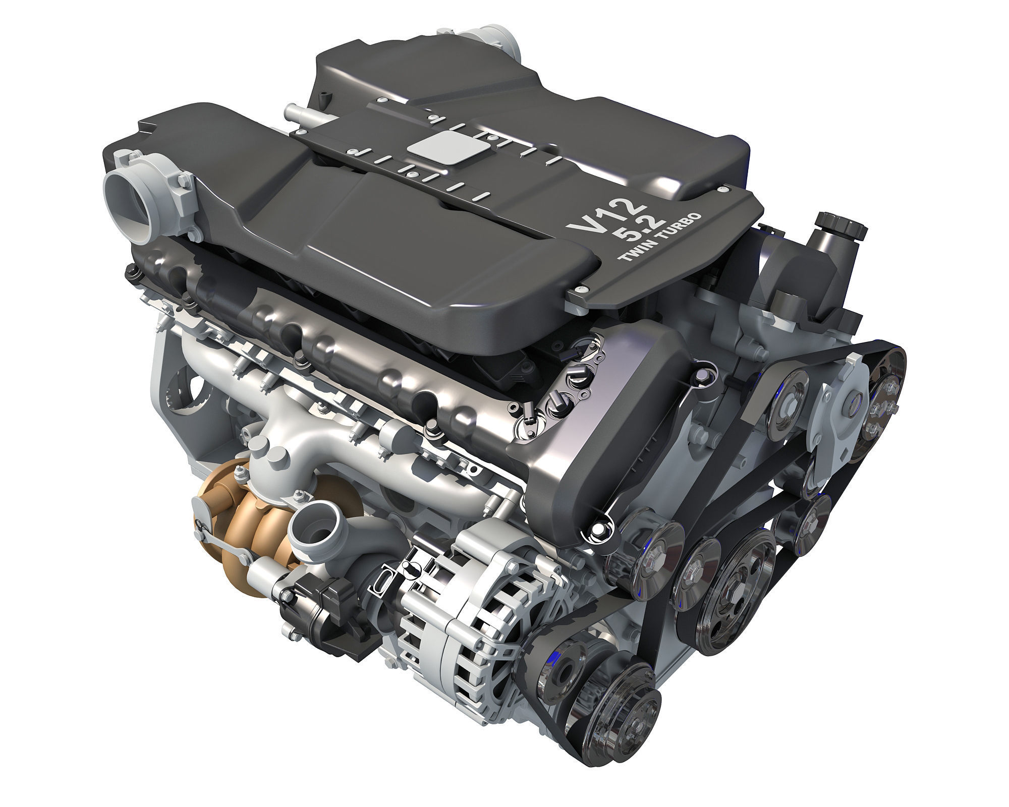 V12 Engine with Internal Parts 3D model_8