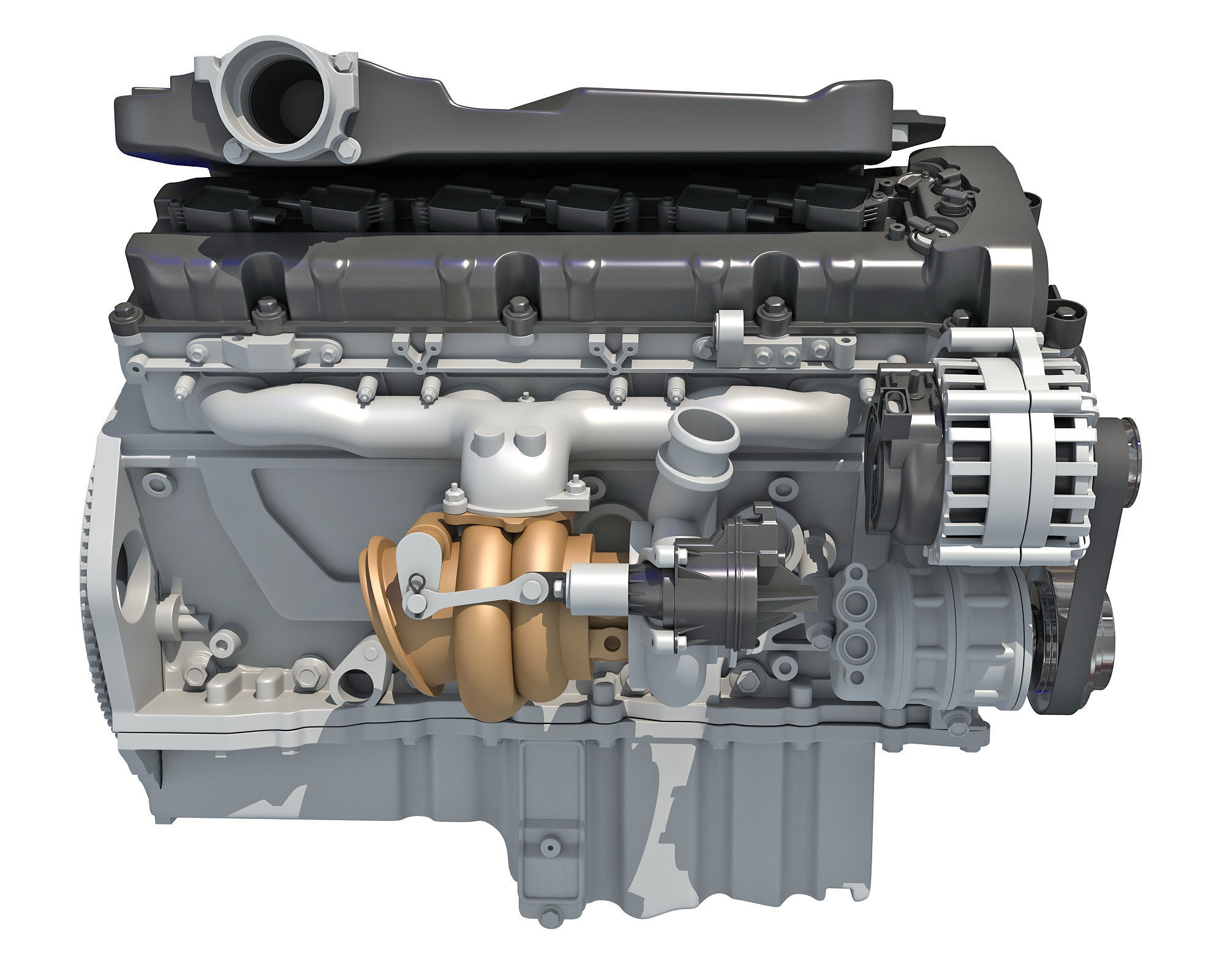 V12 Engine with Internal Parts 3D model_9