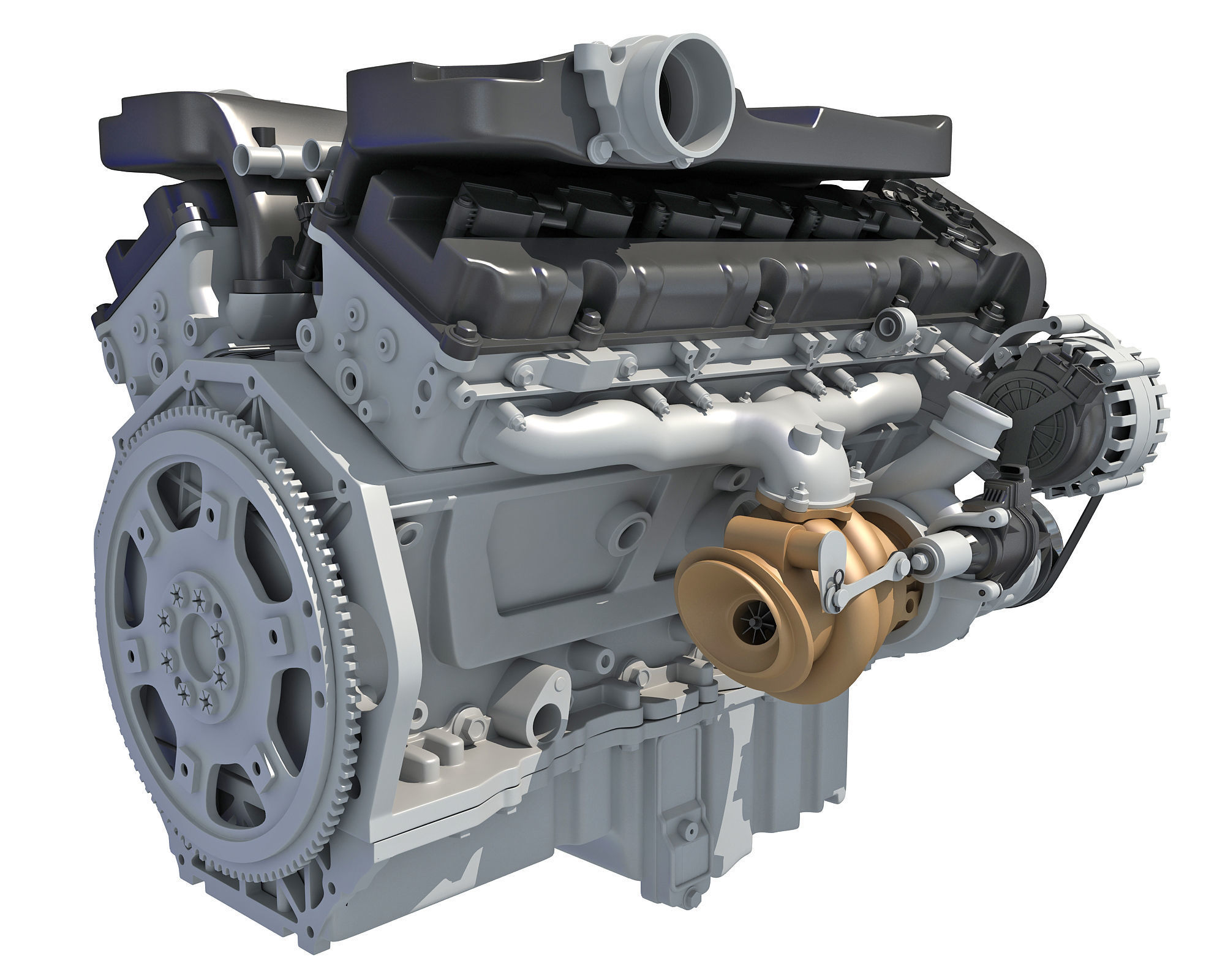 V12 Engine with Internal Parts 3D model_6