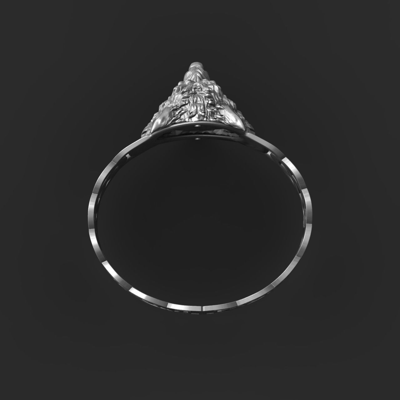 Celtic bracelet with a realistic wolf head 3D print model_6