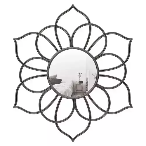Croslin Round Metal Flower Wall Mirror ZPCD6245