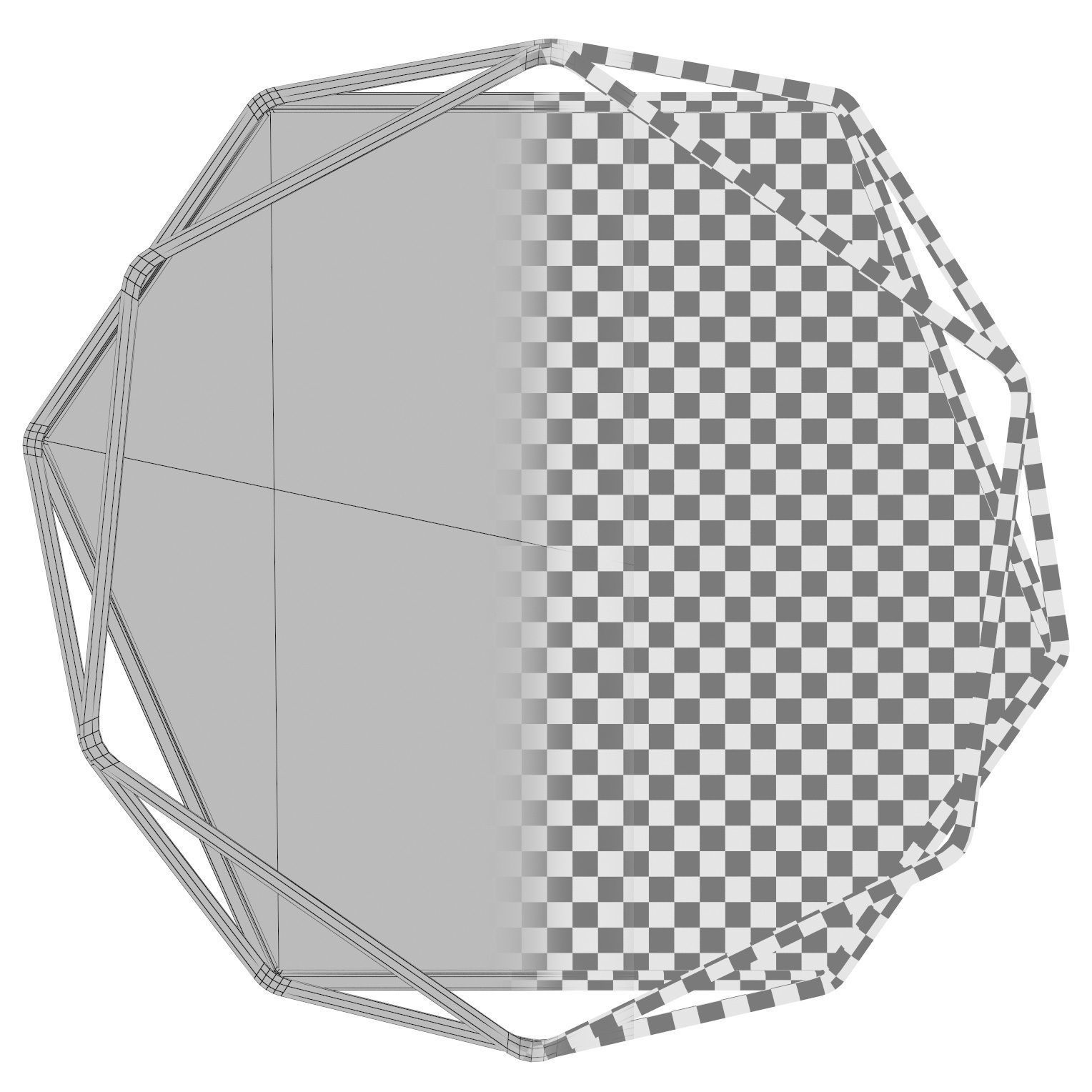 Dekalb Iron Hexagonal Wall Accent Mirror MCRW6197 3D model_2